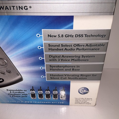 AT&T Model 5840 2.4GHz CORDLESS Answering System Phone CALLER ID/CALL WAITING - Zdjęcie 2 z 5