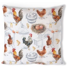 Chicken Farm Pillow Case 16x16", Cotton