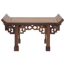 Wooden Vase Base 9X4.8 Inch Rectangular Carved Display Stand for Buddha Statu...