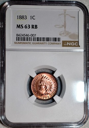 NGC MS-63 RB 1883 Indian Head Cent, Cartwheeling, 80%+ Red, PQ Blazer!