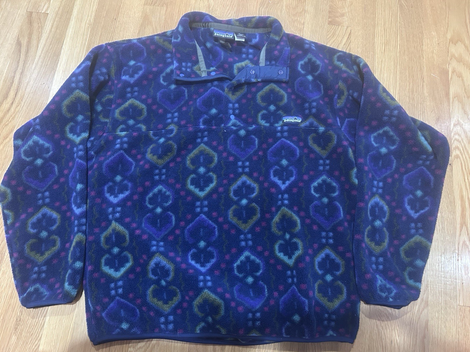 Patagonia Vintage Tapestry Snap-T Fleece Synchilla Pullover Size Large