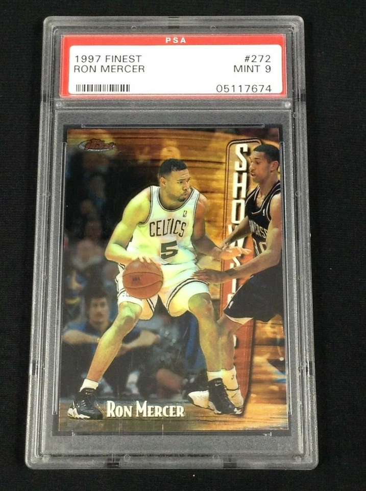 Baloncesto Flair Ron Mercer Row 2 #14 1997 RC PSA 9 y 1997 Finest Mercer PSA 9 Foto 2 de 4
