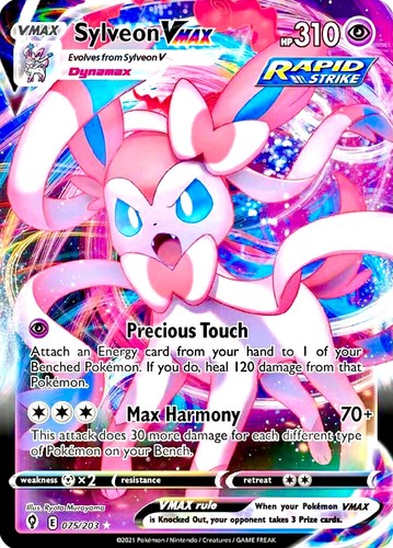 Sylveon VMAX Evolving Skies 075/203 Holo Ultra Rare Pokemon TCG Near Mint NM - Picture 2 of 2