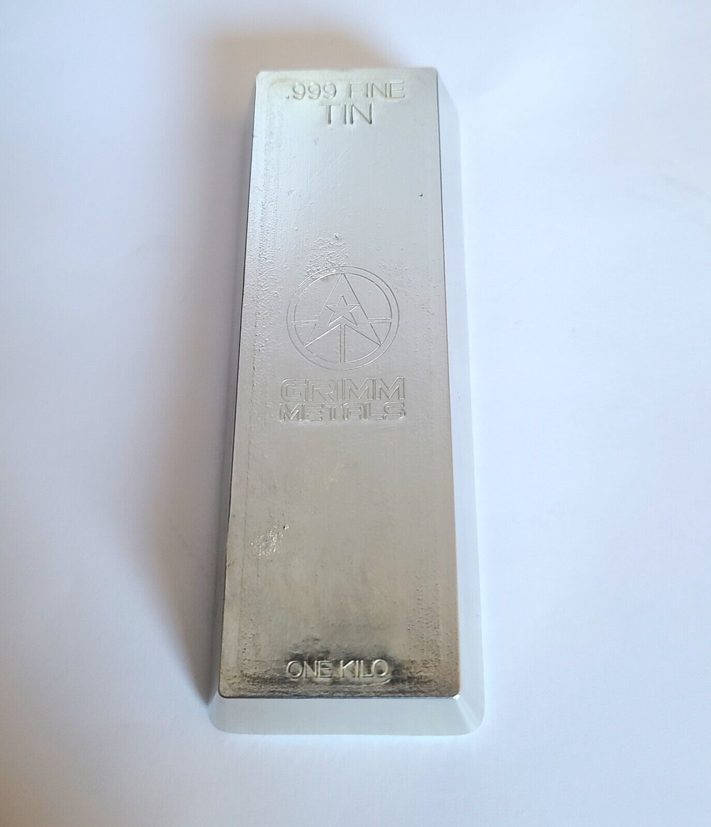 1 Kilo .999 Fine Tin Bar - Hand Poured & Stamped - Grimm Metals | eBay