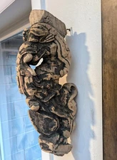 Antique Hand-Carved "Yali" from Southern India (c. mid-late 19th Century)