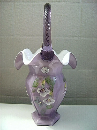 FENTON - NUTTER (HP) LAVENDER OVERLAY BASKET - LE#2461 - GORGEOUS!!