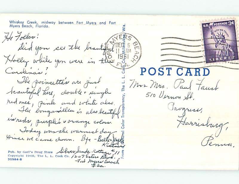 Pre1980 WHISKEY CREEK Whiskey Creek Near Fort Myers Florida FL