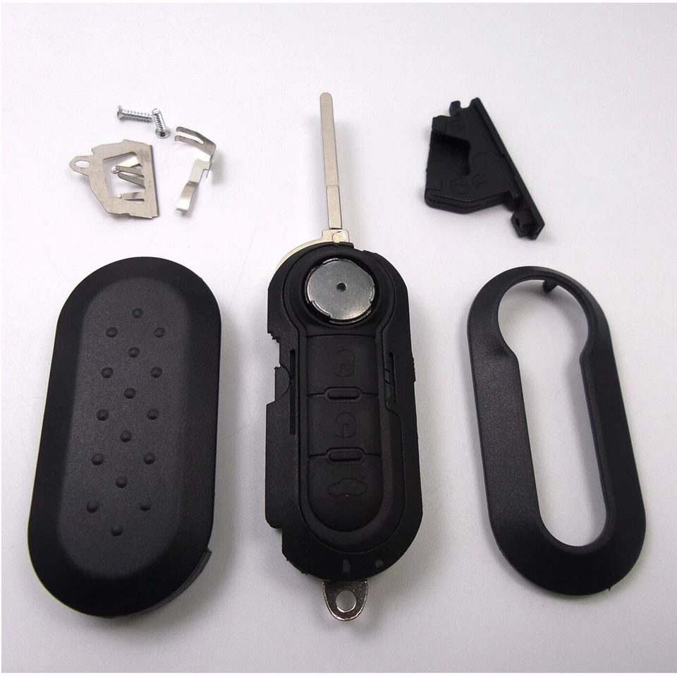 Para Fiat 500 2012 2013 2014 2015 3 Botones Control Remoto Abatible Llavero Estuche Carcasa Hoja Foto 4 de 4