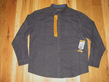 Grizzly Mountain NEW Cotton Charcoal Gray Button Front Flannel Shirt Men's XXL