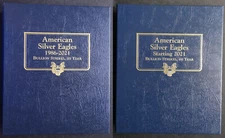 Set of 2 Whitman American Silver Eagle Coin Album 1986-2024 #3395 #4898