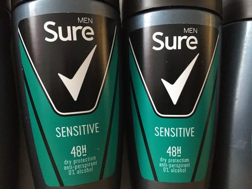Sure Men Sensitive 48H Anti-Perspirant Roll-On Deodorant 4 x 50ml - Picture 3 of 10