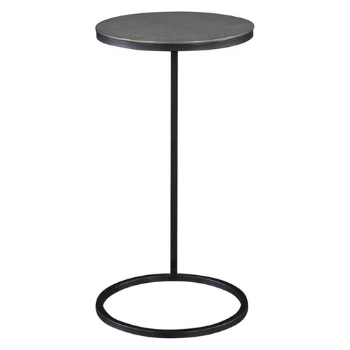 Uttermost Brunei Contemporary Metal and Aluminum Accent Table in Black/Silver - Picture 3 of 5