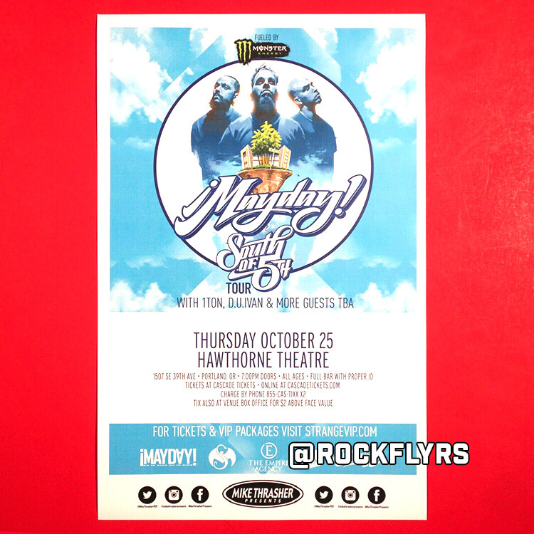 ¡MAYDAY! 2018 Concert Promo 11x17 Street Poster.  Portland Oregon.