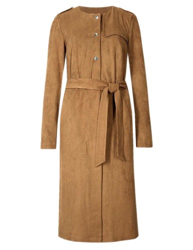 CAMEL SUEDETTE DUSTER COAT SIZES 