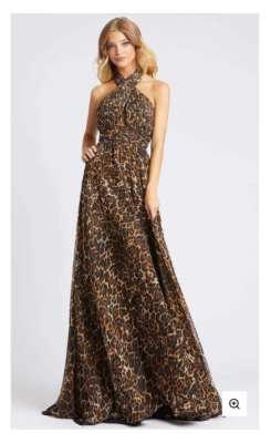 slim fit dress slacks Jessica Bara Cristina Leopard Sequin Halter Backless Maxi Dress with G –  JESSICA BARA main image 1
