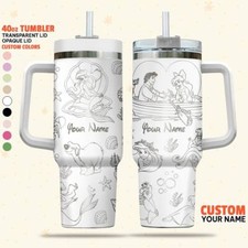 Custom Disney The Little Mermaid Tumbler, Disney Characters Christmas 40oz Tumbl