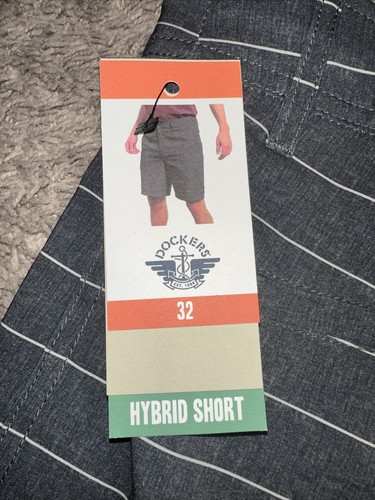 Nuevos Pantalones Cortos Híbridos Para Hombre Talla 32 Dockers Gris 8" Entrepierna Secado Rápido Material Elástico - Imagen 9 de 9