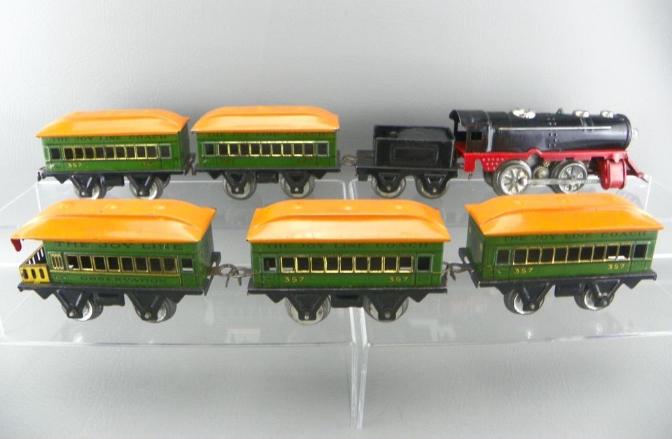 Vintage 1930's PreWar MARX O Tin Electric Steam Locomotive & Joy Line ...