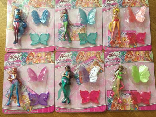 Winx Club Dreamix Power dolls Set 6 mini 3D Figurines Figures NEW series