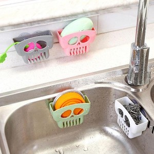 1pcs Skull Kitchen Sponge Basket Plastic Storage Rack Soap Shelf