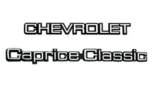 Set of 2 For 1980-1990 Caprice Classic Brougham Rear Trunk Emblem（Sliver Black)