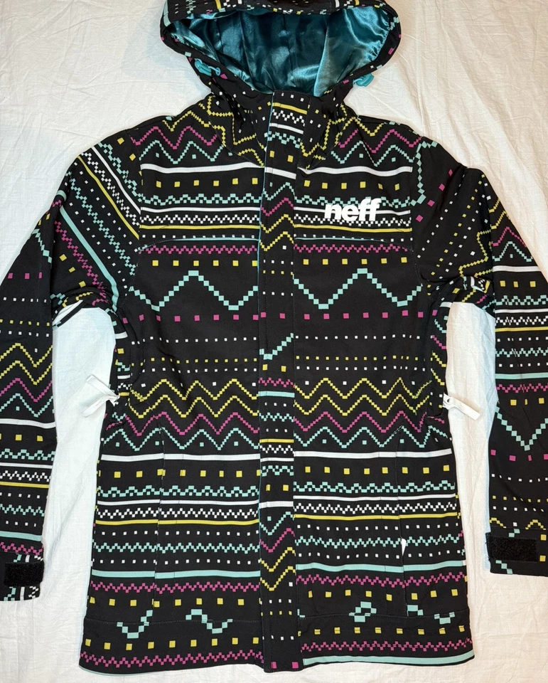 NEFF Women’s Snowboard Hooded Jacket Pac-Man Design Medium - Image 2 of 4