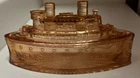 Atq Victory Glass Remember the Main Covered Candy Dish in Pink Glass
