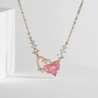 Goldene Halskette Mit Herz AnhäNger Und Zirkonia – Edler Damen Schmuck