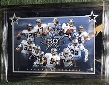 Aikman-Smith-Lilly Signed Dallas Cowboys 50 Year Anniversary Framed Poster COA