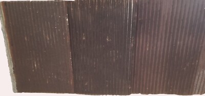 (30 sq.ft.) 5 pcs 3' x 2' RUSTY RECLAIMED CORRUGATED METAL BARN ROOFING TIN