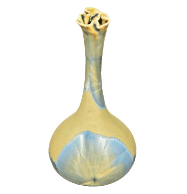 MIYAMURA Vintage Original Signed Porcelain Studio Pottery Crystalline Stem Vase