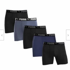 PUMA Men's Boxer Brief, 5-pack, Tag Free, Comfort Waistband Size L - OPEN BOX