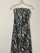 Jessica McClintock Gunne Sax Size 5 Zebra Animal Print Vintage Dress Short/Long