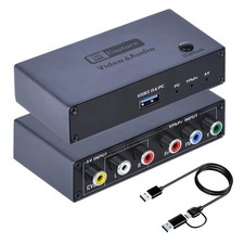 1080P Digital Video Converter - VHS RCA YPbPr to USB Capture Card for VCR, DVD,