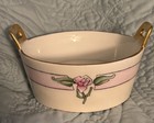 Limoges Hand Painted Butter Dish Berry Bowl Strainer; Artist Signed Roses Gold — photo 1