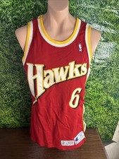 1993-94 Atlanta Hawks Basketball #6 Gaylon Nickerson Game Jersey 42+3