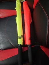 Official Sports Flags Safety Orange & Green Sponge Foam Grip (1 Each, 2 Flags)