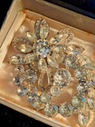 Eisenberg Ice Vintage Clear Rhinestone Brooch & Clip-On Earrings Set ORG BOX — photo 1