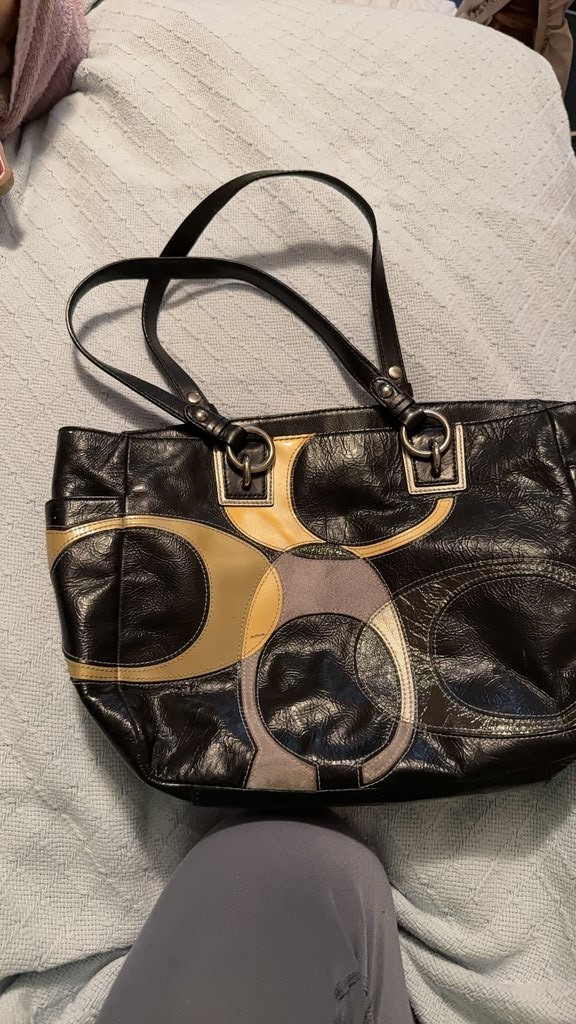 Coach Black Leather Patchwork Handbag - image 1