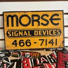 Morse Signal Devices Tin Metal Sign Made In USA Circa 1968 Vintage