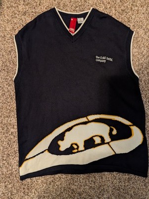 Vtg Y2K Ecko Unltd Arc Logo Rhino Black Sweater Vest Size XXL 90s