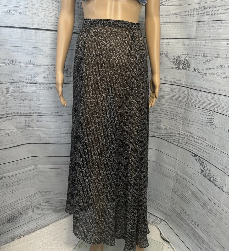 Maxi Falda Estampado Cadena Seda Pasarela Resort Colección Calvin Klein 1993 De Colección Talla 6 Foto 3 de 4