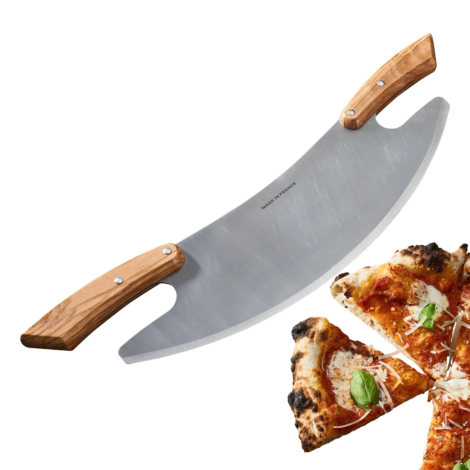 17” Pizza Cutter Rocker Blade Slicer Large Mezzaluna Chopper with Double Handles
Opens in a new wind