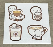 NEW TheCoffeeMonsterzCo. Coffee Emoti Sticker Seals TCMC Stickers