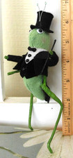 GRASSHOPPER in TUX, hat  6 1/2 inch felt orna...