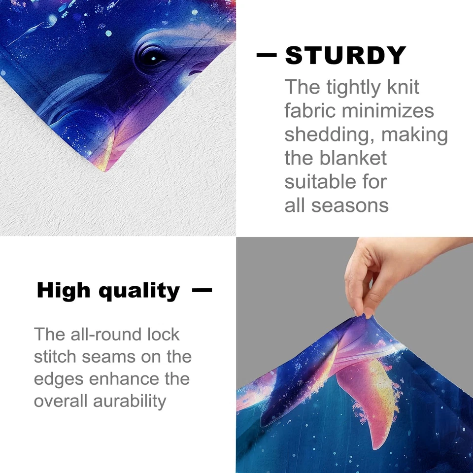 Dolphin Blanket for Kids Adults, Dolphin Gifts Flannel Throw Blanket, Dolphin... - Image 4 of 4