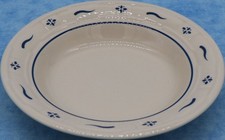 Longaberger Pottery 8” Soup Bowl – Classic Blue & White – USA Made