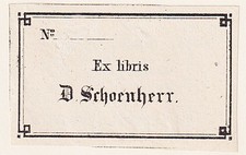 Exlibris David v. Schönherr / Österreich Tirol Archivar ex-libris bookplate 19th