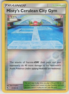 Pokemon TCG Misty's Cerulean City Gym Uncommon Reverse Holo Hidden Fates 61/68
