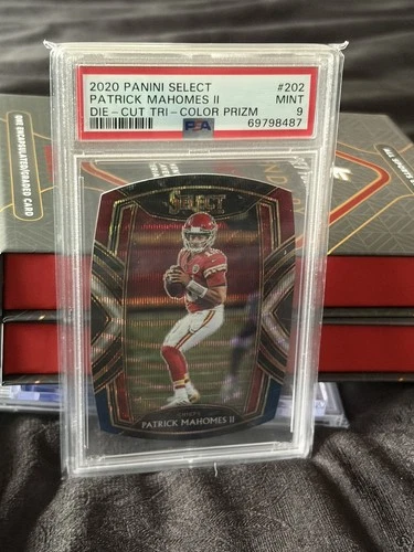 Patrick Mahomes Il,2020 Select Die-Cut Tri-Color Prizm #202..PSA Mint 9,POP:8